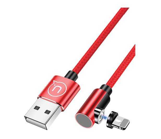 USAMS Kabel lightning 1m kątowy magnetyczny czerwony - 1569080 - zdjęcie